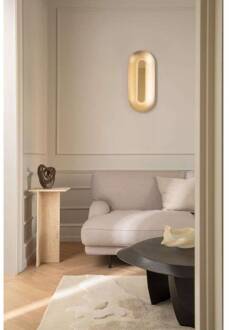 Nuura LED wandlamp Sasi, hoogte 65 cm, messingkleurig, metaal