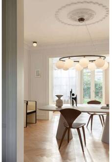 Nuura Liila 1 wand-/plafondlamp, Ø 14 cm IP44, brons/opaak brons, opaal