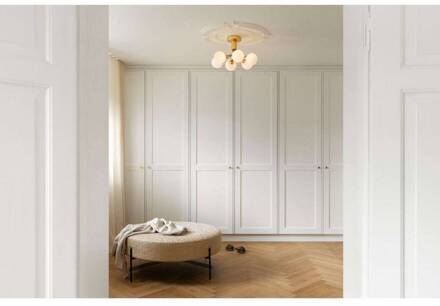 Nuura plafondlamp Apiales 6, messingkleurig/opaal, Ø 50 cm geborsteld messing, opaal