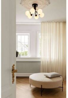 Nuura plafondlamp Apiales 6, Ø 50 cm, zwart/opaal zwart, opaal