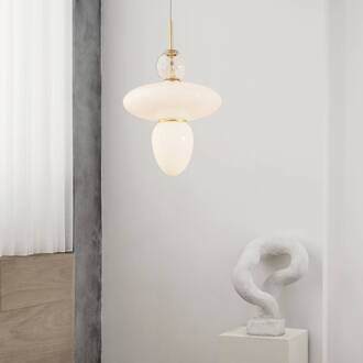 Nuura Rizzatto 43 hanglamp, messing/wit messing, opaal, helder