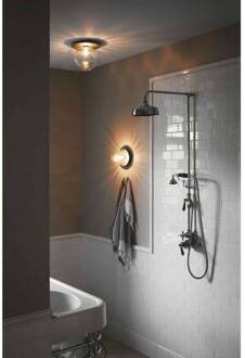 Nuura wandlamp Liila 1, IP44, Ø 16,5 cm, zilver/helder zilver, helder