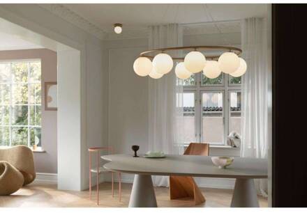 Nuura wandlamp Liila 1, Ø 14 cm, IP44, goud/opaal goud, opaal