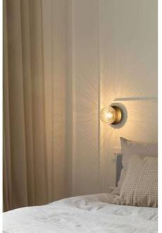 Nuura wandlamp Liila 1, Ø 14 cm, IP44, zwart/helder zwart, helder