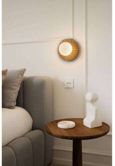 Nuura wandlamp Liila Muuse, Ø 20 cm, IP44, goud/opaal goud, opaal