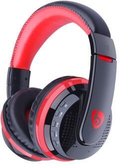 NVAHVA Bluetooth Hoofdtelefoon MP3 Speler, 3.5mm AUX Kabel FM Card MP3 Headset, draadloze Bluetooth Oortelefoon Voor Telefoon PC TV Pod Game Rood