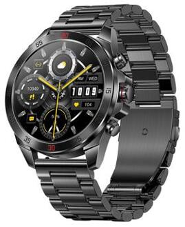NX1 Pro Luxe Metalen Zakelijk Slim Horloge Gezondheidsmonitoring Bluetooth Bellen Waterdicht Sporthorloge - Zwart