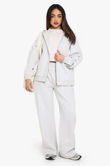 Ny Geborduurde Jogger Met Wijde Pijpen, Grey - L