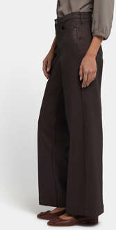 NYDJ Gecoate Teresa Wijde Pijpen Jeans | Peperkorrel Gecoate Bruin - EU 42 / UK 14
