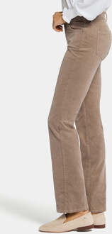 NYDJ Marilyn Rechte Corduroy Broek Lichtbruin | Saddlewood - maat Beige