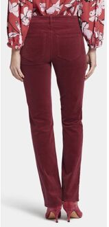NYDJ Marilyn Straight Jeans Rood Corduroy | Cranberry Pie - maat Bourgogne