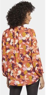 NYDJ Puff Sleeve Blouse Bloemenprint | Gingervale Oranje