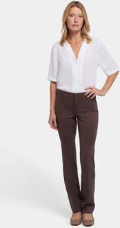 NYDJ Slim Fit Broek in Ponte Knit | Koffieboon Bruin - EU 34 / UK 6