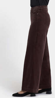 NYDJ Teresa Wijde Pijpen Corduroy Broek | Bitter Chocolade - maat Bruin