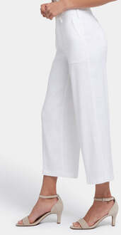 NYDJ Wijd Lever Cargo Capri Broek In Stretch Linnen | Optisch Wit - EU 38 / UK 10