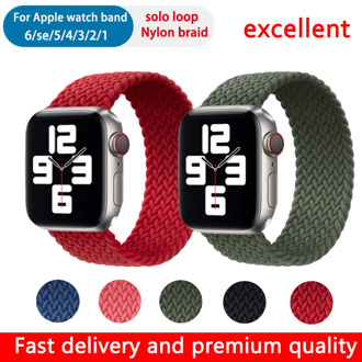 Nylon Braided strap For Apple Watch bands 6/se 5 4 38/42mm Solo Loop Elastic belt Strap Bracelet iWatch Series 6 5 4 44/40mm