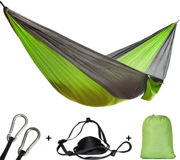 Nylon Double Person Hammock Adult Camping Outdoor Backpacking Travel Survival Garden Swing Hunting Sleeping Bed Portable Hammock