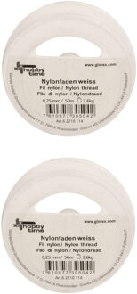 Nylon draad - 2x - wit - 0.25 mm x 50 meter