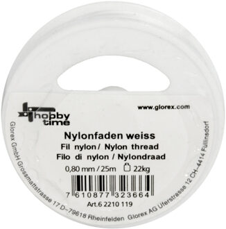 nylon draad - wit - 0.8 mm x 25 meter - knutselen - scheurvast