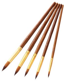 Nylon Haar Olie Kwast Pen Set Houten Handvat Aquarel Acryl Schilderen Art Penselen voor Kunstenaars Schilders Beginners Tip