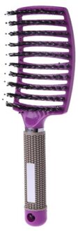 Nylon Haarborstel Natte Krullend Ontwarren Haar Borstel & Vrouwen Haar Hoofdhuid Massage Kam Borstel Voor Salon Kappers Styling Tools pruim