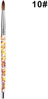 Nylon Hair Nail Brush Glitter Sequin Handvat Kolinsky Acryl Brush Pen Nail Gel Builder Carving Tekening Gereedschap 10