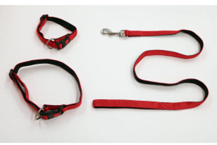 Nylon halsband of looplijn gevoerd rood Lijn 20 mm x 120 cm