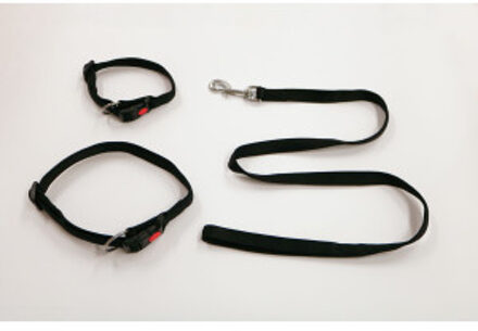 Nylon halsband of looplijn gevoerd zwart Band 20 mm