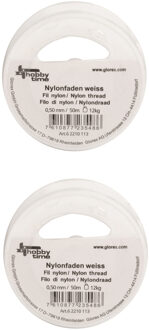 Nylon hobby draad - 2x rollen - wit - 0.5 mm x 50 meter - Knutsel draad