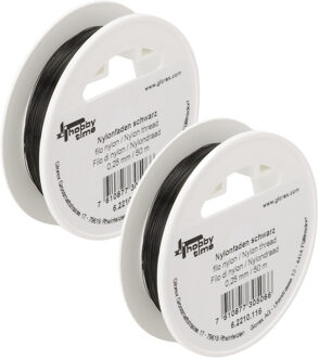 Nylon hobby draad - 2x - zwart - 0.25 mm x 50 meter