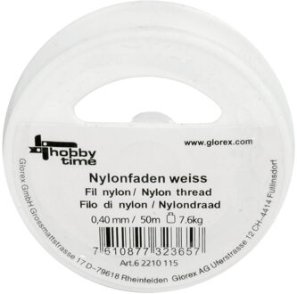 Nylon hobby draad wit 0.4 mm x 50 meter
