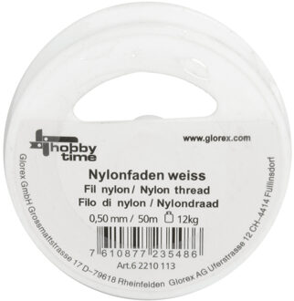 Nylon hobby draad - wit - 0.5 mm x 50 meter - Knutsel draad