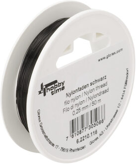 Nylon hobby draad - zwart - 0.25 mm x 50 meter