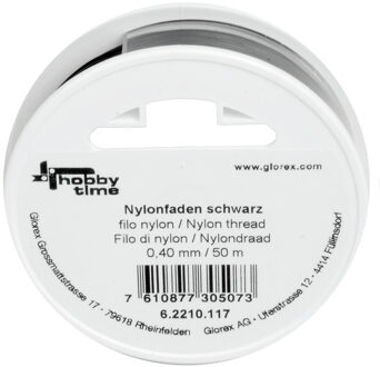 Nylon hobby draad zwart 0.4 mm x 50 meter