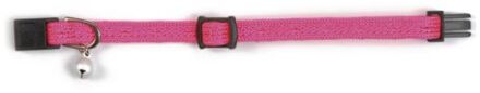 Nylon Kittenhalsband Fel Roze 16-23x8