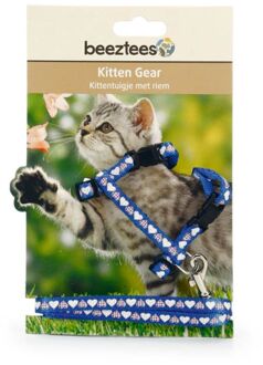 Nylon Kittentuig Hearts Blauw 120x10