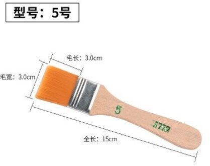 Nylon Kwast Verschillende Grootte Houten Handvat Aquarel Borstels Voor Acryl Olieverf Kunst School Supplies 5