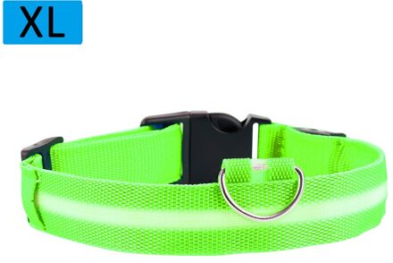 Nylon Led Huisdier Halsband Honden Lichtgevende Fluorescerende Halsbanden Night Veiligheid Flashing Glow Kraag In De Dark Dierbenodigdheden Groen