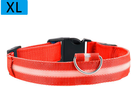 Nylon Led Huisdier Halsband Honden Lichtgevende Fluorescerende Halsbanden Night Veiligheid Flashing Glow Kraag In De Dark Dierbenodigdheden Rood
