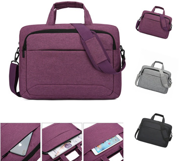 Nylon Men Women Briefcase Laptop Bag 13 14 Inch Purple Black Gray Portable Travel Waterproof Should Handbag