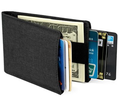Nylon Minimalistische Slim Wallet Bifold Mini Creditcard Portefeuilles Dunne Kaarthouder Rfid Blocking Korte Portemonnee Voor Mannen