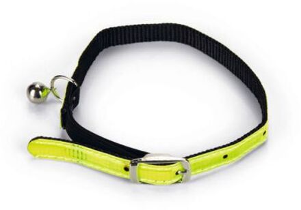 Nylon Reflect Kattenbandje Geel 32x10