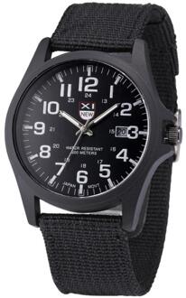 Nylon riem Stijl Quartz mannen Horloge Top Horloges Mode Casual Mode Polshorloge Relojes Relogio Masculino zwart