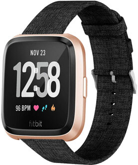 Nylon Smartwatch Bandje Voor De Fitbit Versa Lite,fitbit Versa 2 - Zwart