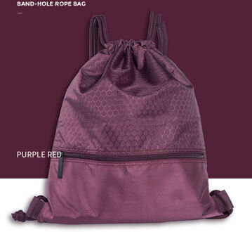 Nylon Waterdichte Tas Trekkoord Rugzak Gym Swim School Sport Schoen Dans Zak Paars