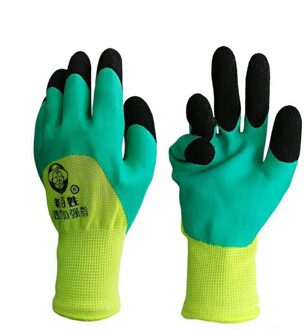 Nylon Werkhandschoenen Latex Veiligheid Palm Coating Werkhandschoenen Veiligheidshandschoenen Industriële Bouw Tuin Mannen Vrouw groen