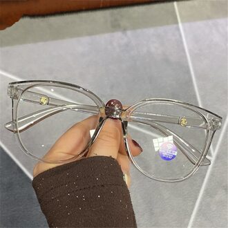Nywooh Transparante Computer Brilmonturen Vrouwen Mannen Blauw Licht Blokkeren Brillen Zwart Bijziendheid Frame helder grijs