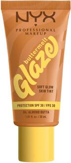 NYX Professional Makeup Buttermelt Glaze Soft Glow Skin Tint + SPF/FPS 30 Foundation (Various Shades) - Almond