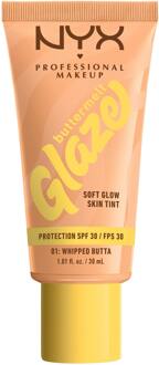 NYX Professional Makeup Buttermelt Glaze Soft Glow Skin Tint + SPF/FPS 30 Foundation (Various Shades) - Whipped