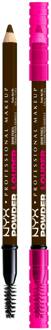 NYX Professional Makeup Powder Louder 12HR Wear Buildable Micro-Fibres Brow Pencil 2g (Various Shades) - Ash Brown